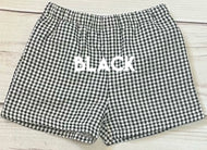 BLACK Gingham Fully Lined Shortie Shorts