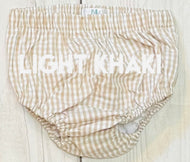 LIGHT KHAKI Gingham Fully Lined Diaper Cover