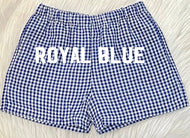 ROYAL BLUE Gingham Fully Lined “Shortie” Shorts