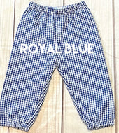 ROYAL BLUE Gingham Fully Lined Bubble style pants