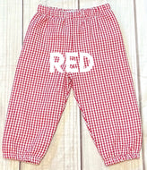 RED Gingham Fully Lined Bubble style pants