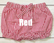 Red Gingham Fully Lined Bloomer with Bow