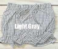 Light Gray Gingham Fully Lined Bloomer with Bow