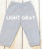 LIGHT GRAY Gingham Fully Lined Bubble Style Pants
