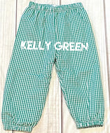 KELLY GREEN Gingham Fully Lined Bubble Style Pants