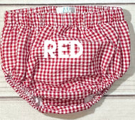 RED Gingham Fully Lined Diaper Cover