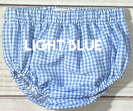 LIGHT BLUE Gingham Fully Lined Diaper Cover