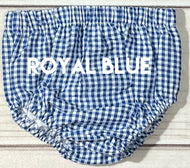 ROYAL BLUE Gingham Fully Lined Diaper Cover