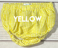 YELLOW Gingham Fully Lined Diaper Cover