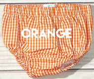 ORANGE Gingham Fully Lined Diaper Cover