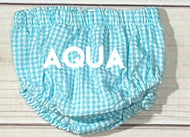 AQUA Gingham Fully Lined Diaper Cover