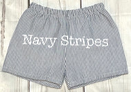 NAVY Striped Seersucker Fully Lined “Shortie” Shorts