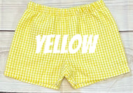 YELLOW Gingham Fully Lined “Shortie Shorts”