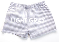LIGHT GRAY Gingham Fully Lined Shortie Shorts
