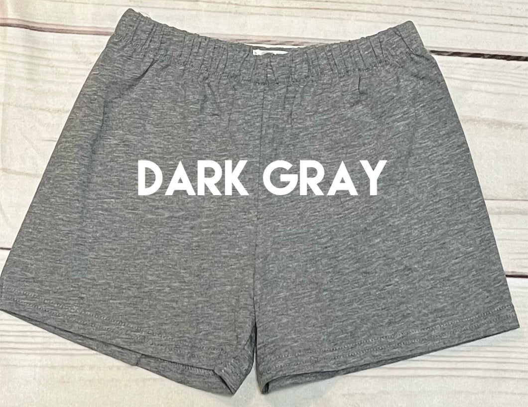 DARK GRAY COTTON KNIT “SHORTIE SHORTS”