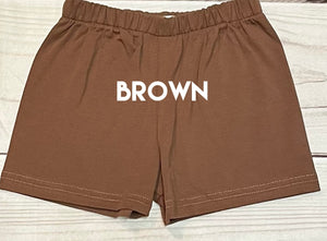 BROWN COTTON KNIT "SHORTIE SHORTS"