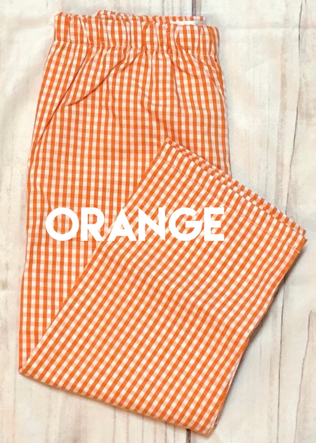 ORANGE Gingham Fully Lined Straight Leg Pants