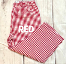 Load image into Gallery viewer, RED Gingham Straight Leg Fully Lined Pants
