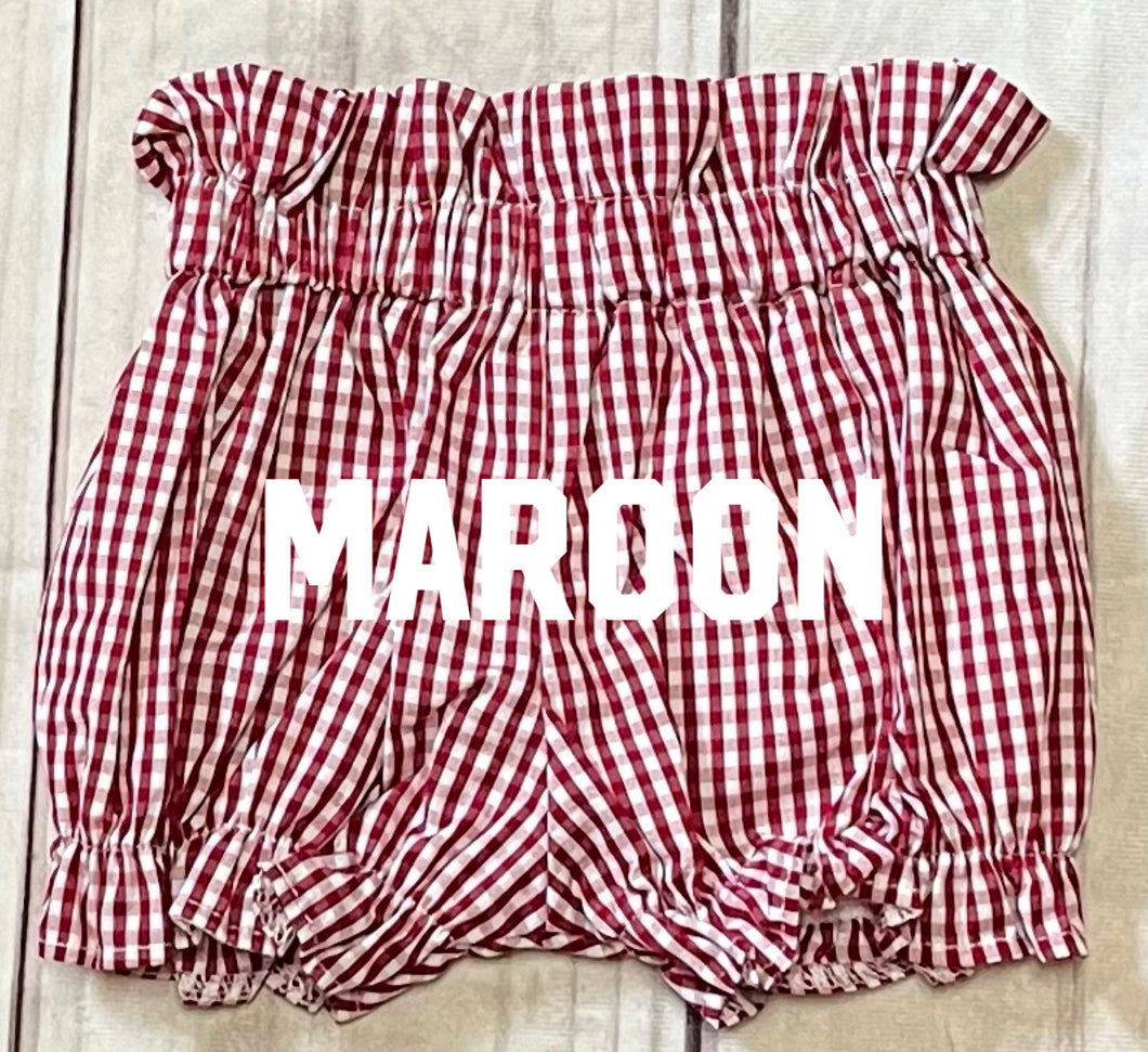 Maroon Gingham Bloomer