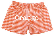 ORANGE Gingham Fully Lined “Shortie” Shorts